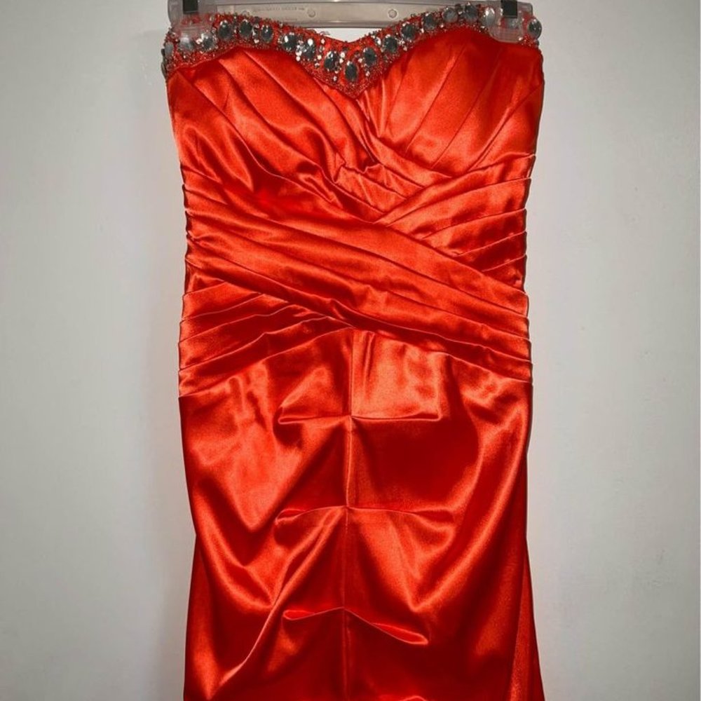 Short homecoming dress with rhinestones